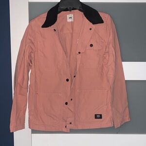 Vans coral color Jean Jacket with Black Collar